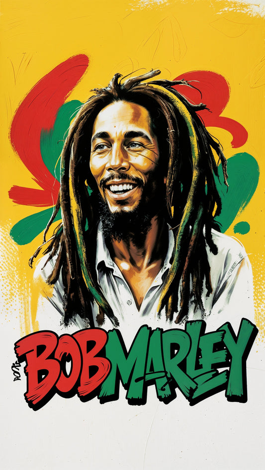 Bob Marley Digital Art Print – Vibrant Reggae-Inspired Download